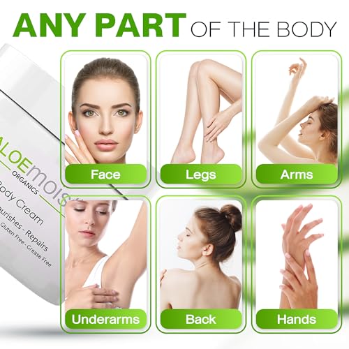Organic Aloe Vera Face Cream & Body Moisturizing Cream, Natural Aloe Vera Lotion with Vitamin E Oil, Vitamin C, Retinol Cream, Shea Butter ? Anti Aging Face Moisturizer for Women, Dry Skin (8 oz)