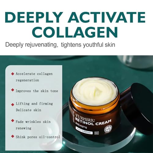 Retinol Moisturizing Face Cream Not Sticky Fast Absorption Hydrating Firming, Anti-aging Anti-Wrinkle Smooth Firming Skin, Shrinking Pore Add Nutrients for Skin (Retinol)