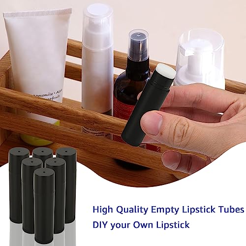 CertBuy 100 Pack Lip Balm Tubes, 5ml / 5g Empty Lip Balm Tubes with Cap Black, for DIY Make Up (69 x 17 MM)
