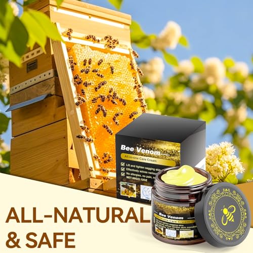 Bee Venom Cream, Anti Aging Treatment with Natural Ingredients, Bee Venom Skin Treatment Cream, Sensitive Skin Care for Back, Neck, Hands, Knee, 2.12OZ