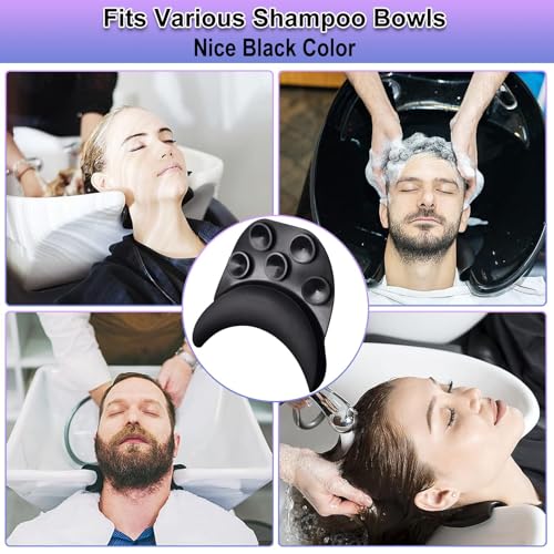 Shampoo Bowl Neck Rest for Sink, Silicone Neck Rest Cushion with Suction Cup, Portable Hair Washing Sink Neck Support Non-Slip for Salon Home Wash Basin