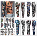 48 Sheets Mechanical Style Full Arm Sleeve Temporary Tattoos for Men Kids, Fake Tattoos Body Shoulder Arm Hand Stickers Waterproof