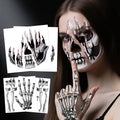 4 Sheets Halloween Tattoos, Horror Halloween Face Temporary Tattoos, Waterproof Fake Skeleton Zombie Face Tattoos Stickers Make Up Accessories for Carnival Makeup Halloween Masquerade