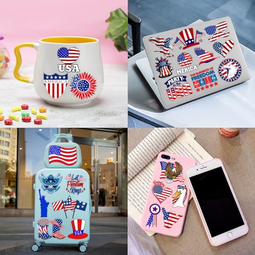 100PCS USA Patriotic Temporary Tattoos ? American Flag 4th of July Party Decorations, Freedom Theme Supplies, Fun Favors & Stickers for Kids Adults, Birthday or Independence Day Prizes