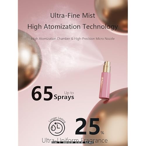 Perfume Pod Refillable Perfume Atomizer, Bottom Filling Fragrances Perfume Bottle, Mini Cologne Dispenser, Travel sized, Portable Sprayer for Women Men, Gift (FLORA01, PINK)