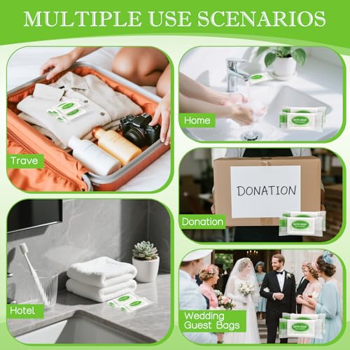 Mini Travel Size Bar Soap Bulk - Pack of 200,Individually Wrapped 0.53 oz/15 grams Small Disposable Hotel Soap Bars for Vacation,Camping,Guest,Homeless,Charity,Church