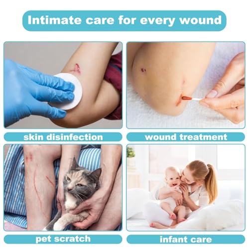 Disposable Iodine Swab,Medical Iodine Individually Wrapped,Iodine Swabsticks Iodine Cotton Swabs for Outdoor Medical Supplies,Wound Care and First Aid (Pack of 200)