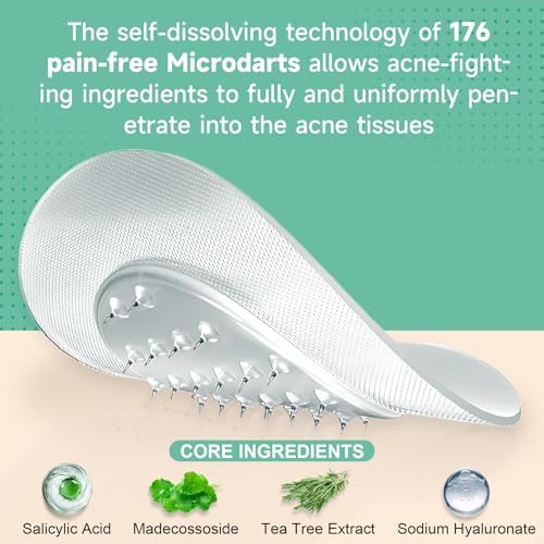 36P Microdart Acne Patches, Hydrocolloid Pimple Patches with Salicylic Acid & Madecossoside, Microdart Zit Patches for Deep Blemishes & Early Stage Acne (Patented)