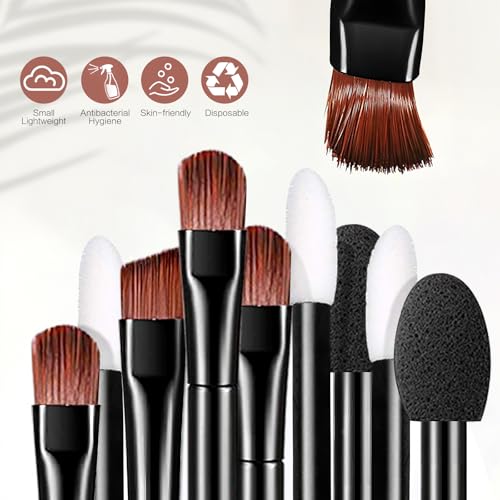 AUHOKY 250Pcs Disposable Eyebrow Brush Set,100 Angled/Round Eyebrow Brushes, 100 Lip Brushes, 50 Double-end Eyeshadow Brushes, Cosmetic brushes Makeup Applicators Accessories Kit for Women Face Beauty