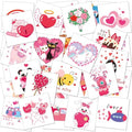 JUNEBRUSHS 180 Pcs Valentine's Day Temporary Tattoos, Valentines Tattoos Stickers 30 Styles Face Make up Goodie Bag Stuffers Gift Filler for Valentines Accessories Party Favors Decorations