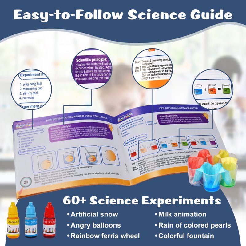 Educational Science Kit for Kids 60+ Experiments STEM Learning Toys Gift for Boys Girls 5-12