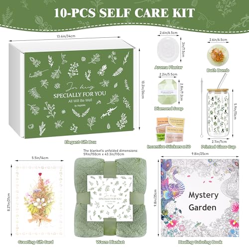 10 Gift Baskets for Women Set, Self Care Get Well Soon Gifts for Women, Teen Easter Basket, Care Package Thinking of You Inspirational Spa Gift Baskets for Mom Her Friend Sister Wife Friendship