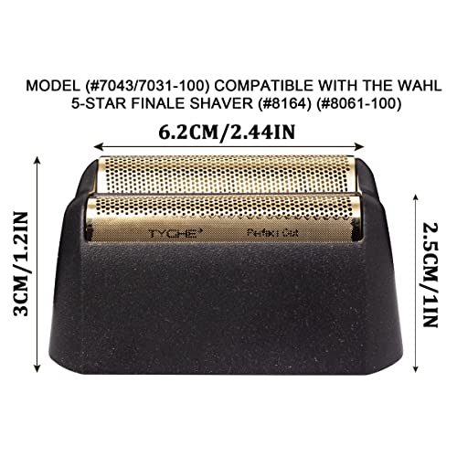 2 pcs Professional 5 Star Series Finale Shaver Shaper Replacement Super Close Gold Foil and Cutter Bar Assembly, Compatible with Wahl Shaver Foil Model 7043-100,Shaving for Barbers and Stylists
