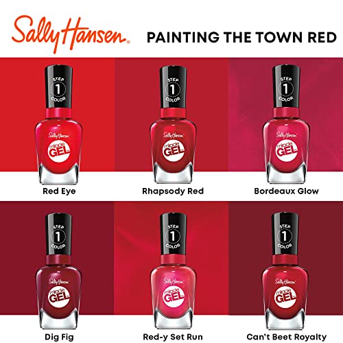 Sally Hansen Miracle Gel¢â, Dig Fig, Long Lasting, Gel-Like Formula, No UV Lamp Needed, Red Nail Polish