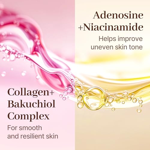 Collachiol Cream Shot Ampoule ? 3-in-1 Toner, Serum & Cream Mist | Collagen + Bakuchiol Complex for Smooth, Moisturized, and Healthy-Looking Skin | 145 ml & Travel Size 55 ml