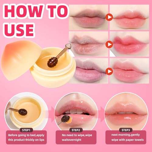 8 PCS Bee Lip Balm Fruit Lip Mask, Teen Girl Stuff, Bulk Gifts for Girls, Galentines Gifts,Valentines Day Gifts,Small Gifts, Cute Fruit Balm with Honey, Effective Prevention Dry Lip Reduces Lip Lines