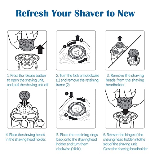 SH60 Replacement Head Blades Compatible with philips Shaver Series 6000, Upgraded Cutter Sh60/72 Replacement Heads for Series 6000 S6000 S6810 S6820 S6850 S6880/81 Comfort Shaving Razor Head