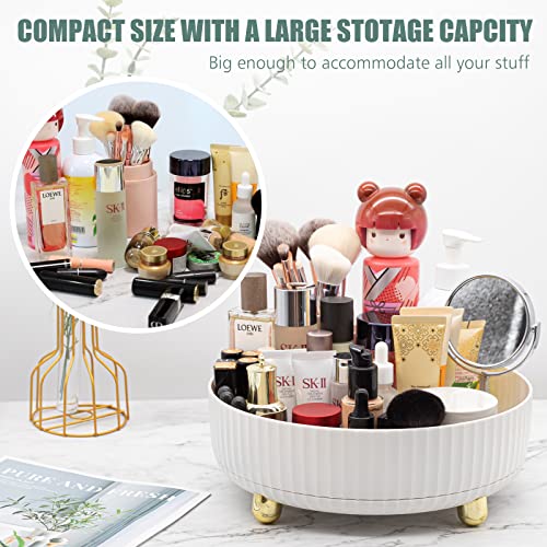 Makeup Perfume Organizer Perfume Tray, 360 Degree Rotating Rotating Makeup Organizer Lazy Susan Cosmetic Desk Storage Lotions Display Cases Organizador de Maquillaje with Large Capacity