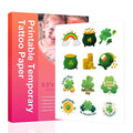 St.patrick¡¯sday Printable Temporary Tattoo Paper for INKJET printer,8.5"X11" 5 Sheets DIY Personalized Waterproof Tattoos Sticker for Skin Custom Cartoon kids tattoos Summer Party Themed Tattoo