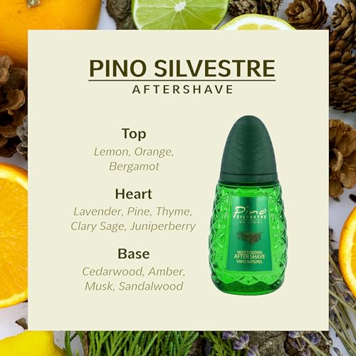 Pino Silvestre Moisturizing After Shave - Original Treatment For Post Shaving - Organic, Cooling Moisturizer Serum For The Face - Tree Scented Travel Sized Bottle - 4.2 Oz Spray