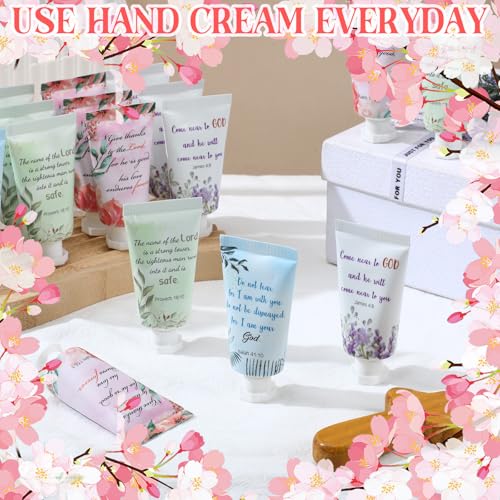 Landhoow 36 Pack Christian Hand Cream Bulk for Women Travel Hand Lotion Set Religious Bible Verse Gifts for Easter Church Prayers School Teacher Wedding Anniversary Birthday Mother's Day