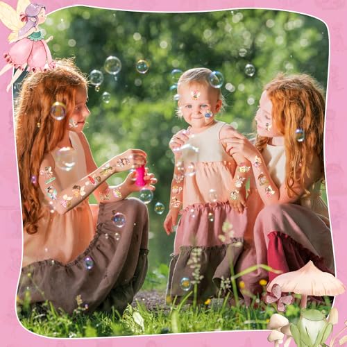 144 PCS Fairy Temporary Tattoos Stickers Woodland Fairy Birthday Decorations Fairy First Birthday Party Favors Garden Fairy Party Gift Supplies for Kids Classroom School Prizes Goodies Bags