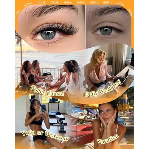 Natutal Lash Clusters Wispy Lashes Clusters Cat Eye Cluster Eyelash Extensions Natural Look 10-16MM Pre-Lash Map Individual Lashes Eyelash Clusters by JIMIRE