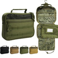 Tactical Toiletry Bag for Men, Travel Hanging Toiletry Bags, Toiletries Organizer Dopp Kit, Travel Cosmetic Bag,Shaving Hygiene Bag, Bathroom Essentials Men's Toiletry Bag for Camping - Army Green
