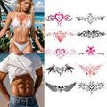 Sexy Temporary Body Painting Tattoo Stickers, 10 Large Tattoos, Perfect Bikini Party Accessories, Adult Couple Tattoo Stickers. (Blooming for You)