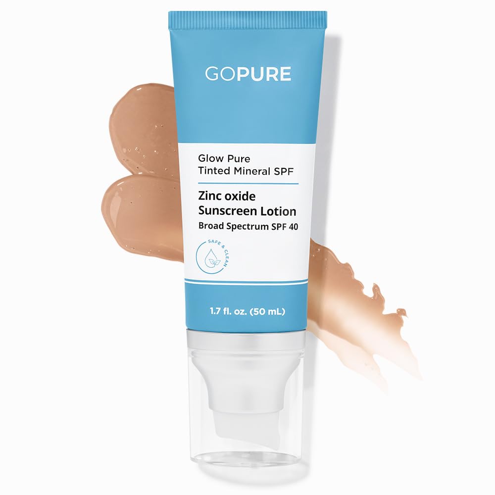 goPure Glow Pure Tinted Mineral SPF 40 PA +++ | Dermatologist-tested Face Sunscreen | Tinted Moisturizer with SPF | Protected Glowing Skin | No artificial fragrance, Reef-Friendly & Natural Sunscreen