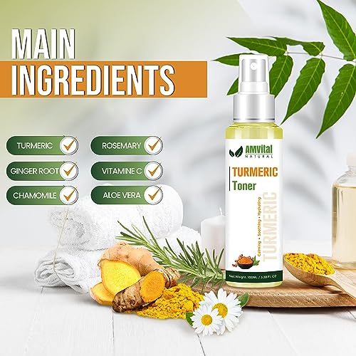 AMVital Turmeric Skincare Bundle ? Cleanser, Toner, Cream & Serum for Radiant, Even-Toned Skin