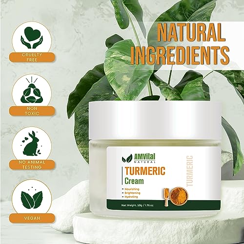 AMVital Turmeric Skincare Set - Scrub, Serum, Cream - Handcrafted, All-Natural - Suitable for All Skin Types