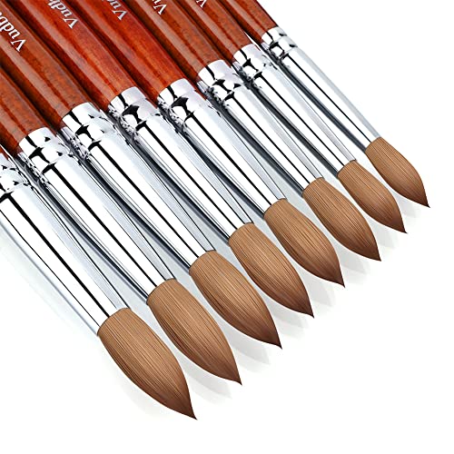 HOFASON 100% Pure Kolinsky Acrylic Nail Brush, Upscale Professional Kolinsky Sable Hair Acrylic Brush with Nature Red Wood Handle (Size 10)