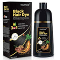 Black Hair Dye Shampoo Instant & Easy 3-in-1 Hair Color Solution for Men and Women - Herbal Formula, Ammonia-free, Lasts 30 Days - 16.90 oz