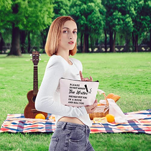 BLUPARK Writer Gift Author Gift Writer Cosmetic Bag Please Do Not Annoy The Writer Makeup Bag Writing Gift for Author (Do not annoy the Writer)