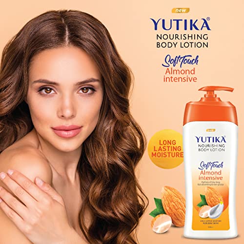 Yutika Soft Touch Nourishing Body Lotion For Women And Men, All Day Long Lasting, Non Greasy, Fast Absorbing Lotion for Dry & Normal Skin (Almond, 16.90 Fl Oz)
