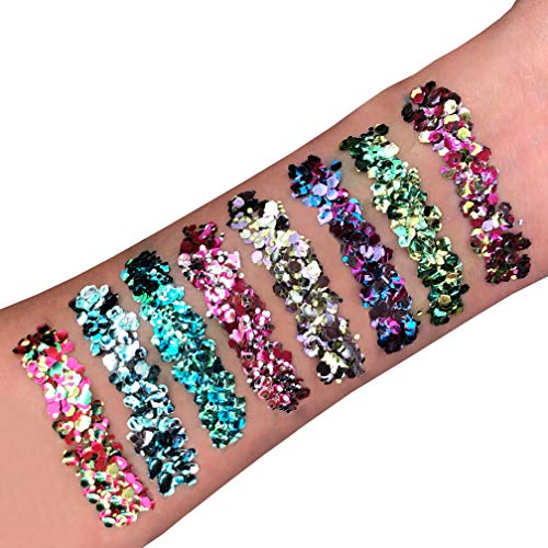 Mystic Bio Biodegradable Eco Chunky Glitter by Moon Glitter - 100% Cosmetic Bio Glitter for Face, Body, Nails, Hair and Lips - 3g - Enchanted