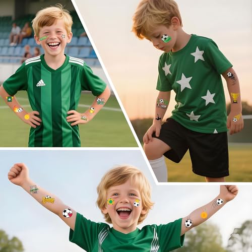 200 PCS Soccer Temporary Tattoos Stickers for Women Men, 2026 Soccer World Cup Fans support tattoo stickers, 20 Sheets Soccer Themed Stickers Party Favors Supplies Decorations