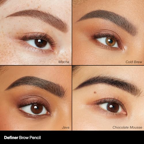 Morphe Definer Dual-Ended Brow Pencil & Spoolie - Eyebrow Pencil with Precision Slanted Tip for Shaping, Defining & Filling - Smooth, No-Tug Formula - Cold Brew (0.003 oz)