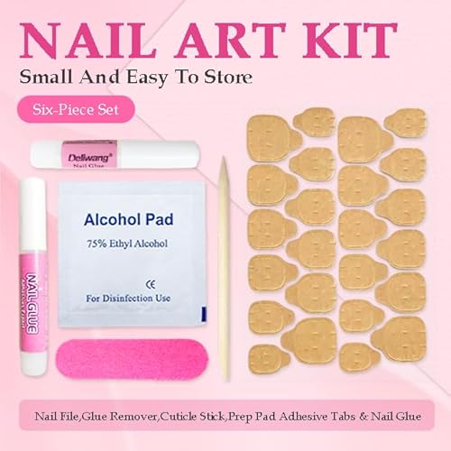 2025 Long Pmma Acrylic Handmade Nail Design Novelty with Rhinestone Bear Love Snake Design Glossy Nail, Reusable Nail Set with Box Gift for Women (White-pink, M)