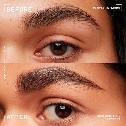 NYX PROFESSIONAL MAKEUP Micro Brow Pencil (Ash Brown) + Brow Glue (Clear), 2-Pack Bundle