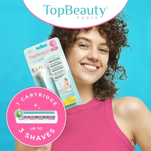 Paris Slim Razors for Women - Manual Razor with Refills (3 Handles + 57 Replaceable Cartridges) - 3-Blades Technology - Beautiful Price - Bikini Razor - Soft Shave & Loving Care