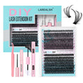 Lash Extension Kit DIY 280pcs Individual Lash Clusters Eyelash Extension 40D 50D D Curl Clusters with Bond, Seal, Applicator, Remover for Self Application (DIY Lash Extension Kit-40D+50D)