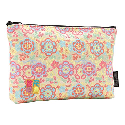 Brocade zipper pouch, lined with Nishijin brocade, size M. (Remonsaika)