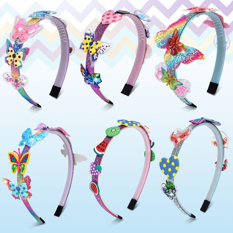 Kids Art and Craft Kit for Girls Ages 6-12 - DIY Hair Accessories Set with Butterfly, Mermaid, Flower, Unicorn Designs