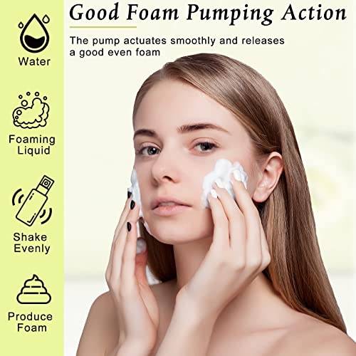 70 Pcs 2 oz Plastic Foam Soap Dispensers Refillable Lash Shampoo Bottles with Pump Mini Eyelash Cleaning Foam Bottle Dispenser for Refillable Travel Cosmetics (Transparent)