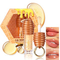 Honey Hydrating Lip Oil,Cute Lip Gloss Keychain,Clear Lip Oil for Women,Lip Gloss Flavoring Oil With Vitamin E Moisturized Shiny Lips for Girls