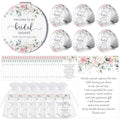 XunYee 24 Sets Bridal Shower Favors for Guests Flower Design Makeup Mirrors Leather Compact Mirrors Bridal Thank You Cards with Organza Bags Bridesmaid Gifts Wedding Party Favors Supplies (Pink)