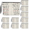 Sieral 20 Pcs Library Book Club Gifts Bookish Pouch Book Lover Gifts Bookish Zipper Canvas Pouch for Women Library Due Date Card Makeup Bag Back to School Party Favors