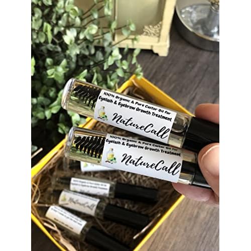 Organic NatureCall Castor Oil Serum for Eyelash, Eyebrow Growth, Mascara Tube, and Hair Treatment (10ml, Pack of 2)